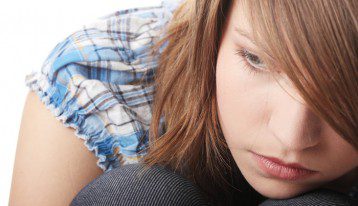 depressed young teen girl