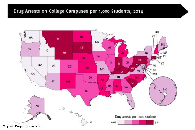 colleges highest rates alcohol arrests - ranch at dove tree