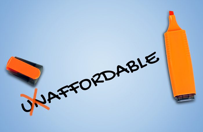 the word 'unaffordable' with the 'un' crossed out