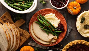 holiday meal on table