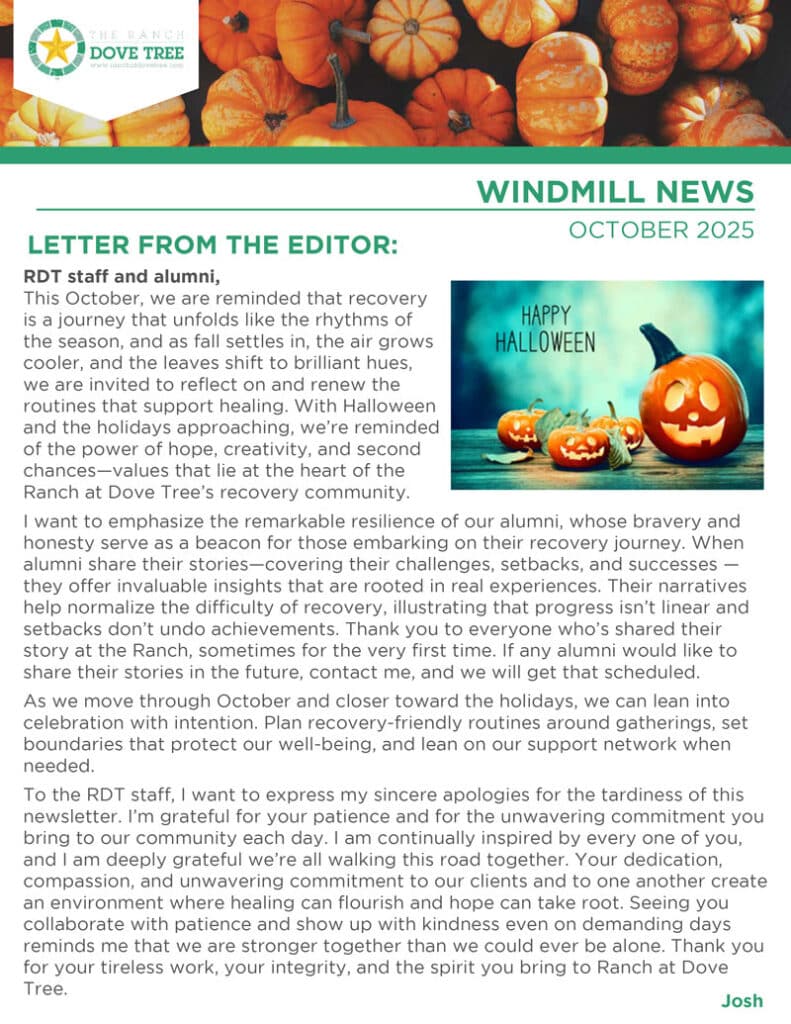 Ranch at Dove Tree - Windmill News - October 2025 Alumni Newsletter